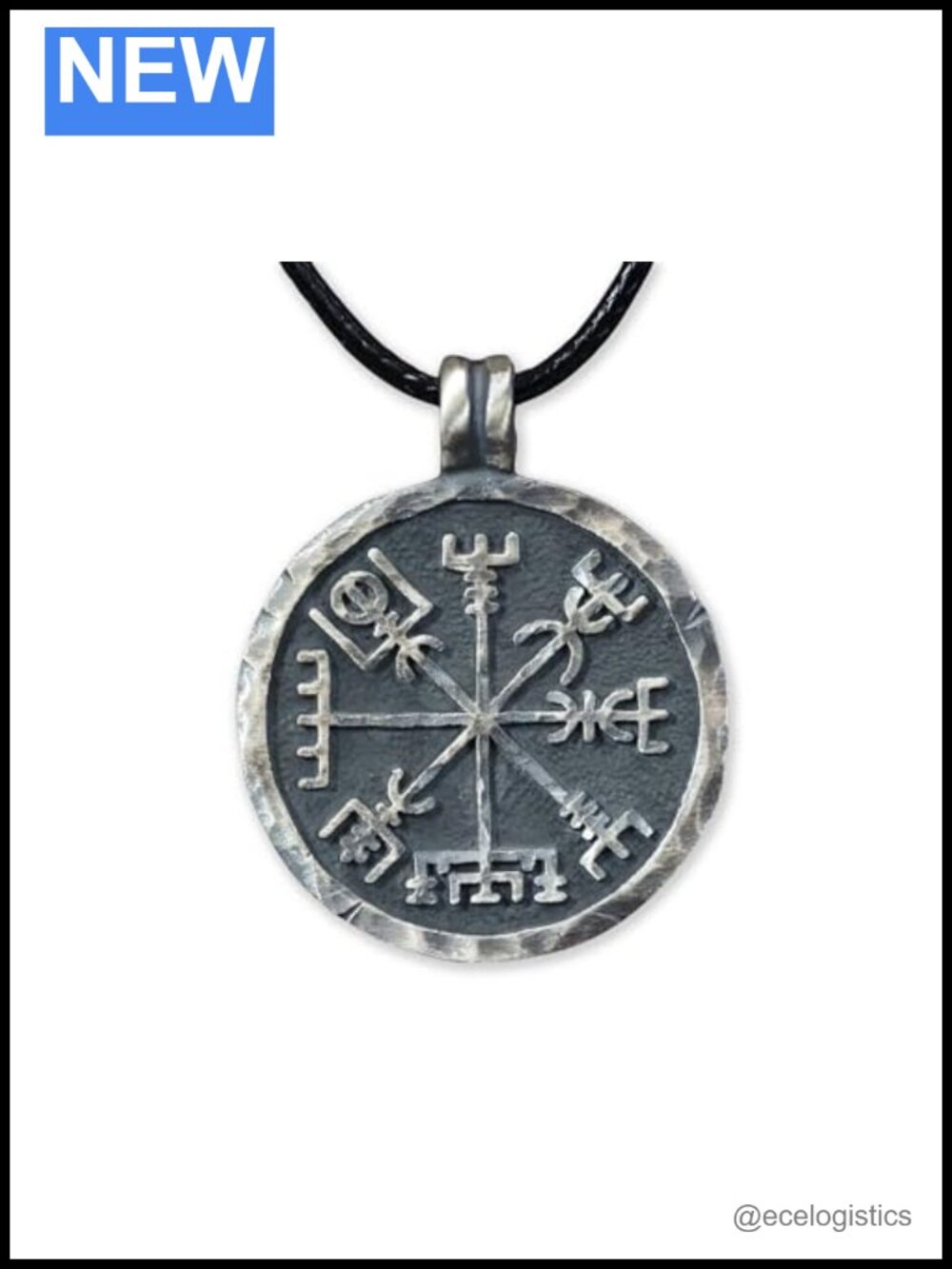 925 Sterling Silver Vegvisir Compass Pendant Necklace